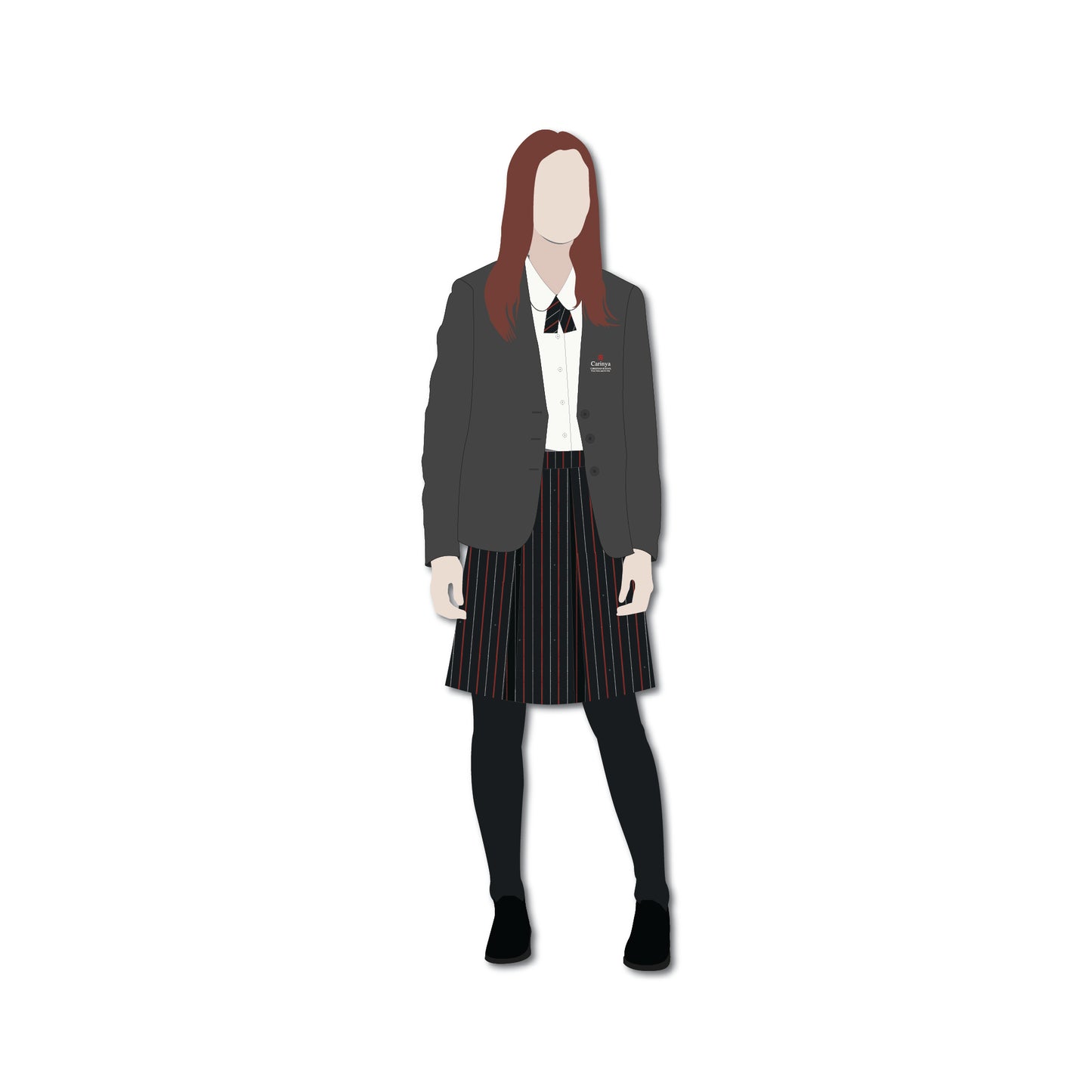 Senior Yr 9-12 Girls Striped Cross Tie - New