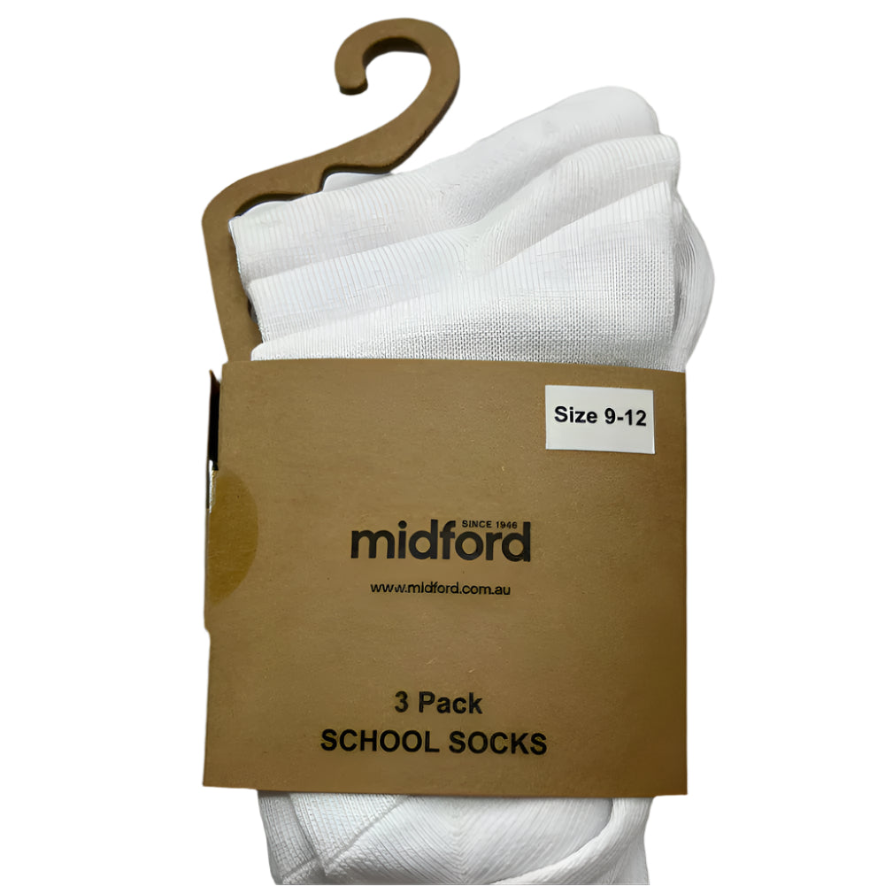 Prep White Socks - 3 Pack (Midford) - Ongoing