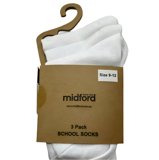 Prep White Socks - 3 Pack (Midford) - Ongoing